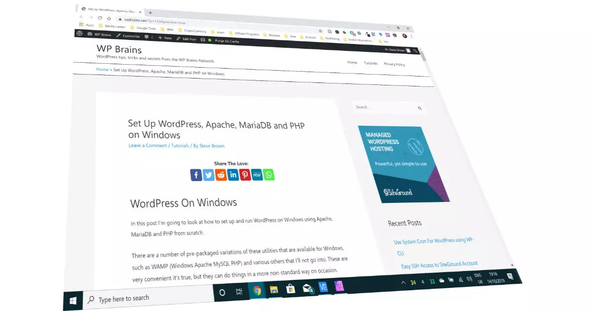 Set Up WordPress on Windows 1 WordPress on Windows Featured Image