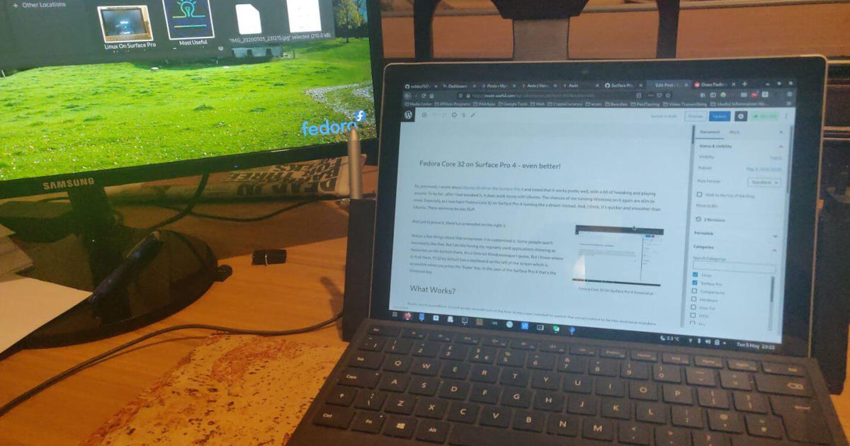Fedora 32 on Surface Pro 4 - even better! 1 fedora 32 on surface pro 4