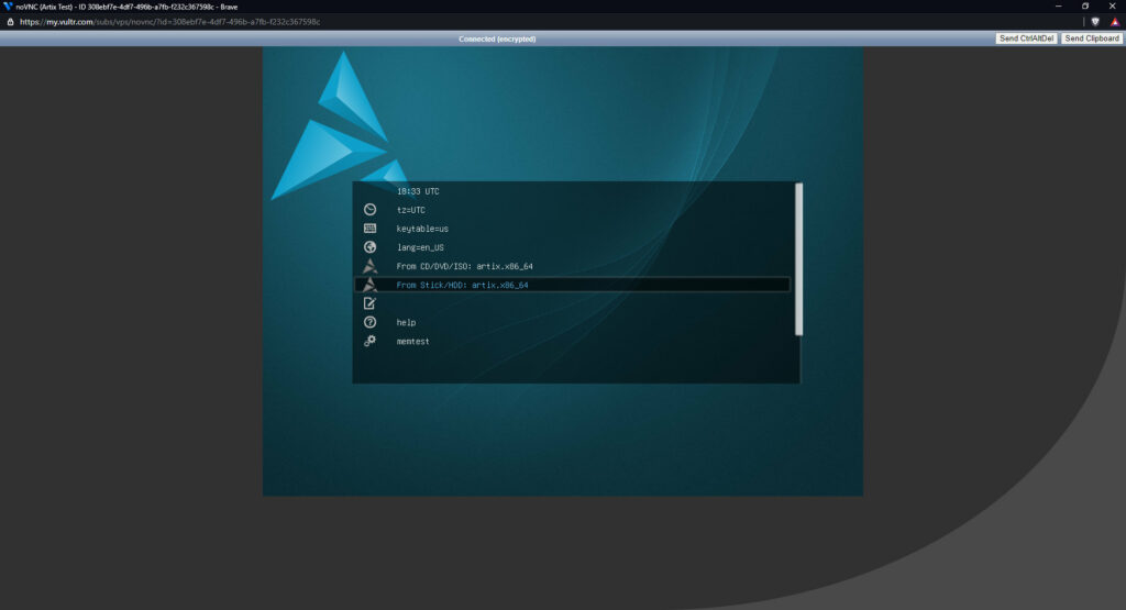 Install Artix on VULTR (with Runit) 3 Install Artix on VULTR (with Runit) 1